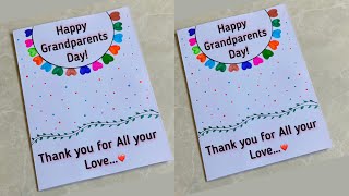 White paper Grandparents Day card🥰without glue / Easy Greeting card for Grandparents Day👵👴