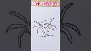 How to make Coconut Tree by V/pencil drawing#shorts #ytshorts #drawing #tree #new #viral