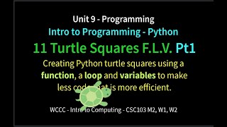 11 Turtle Squares (Function, Variables, Loop) pt1