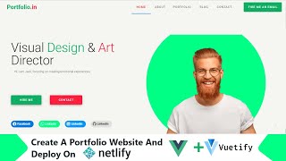 Create a portfolio website using vuejs \u0026 vuetify