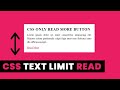 How To Create Read More Text Button With CSS Only | Very Simple and Creative Read More Button