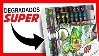 Consigue INCREIBLES DEGRADADOS con MARCADORES CHAMELEON 💚 Trucos con marcadores económicos