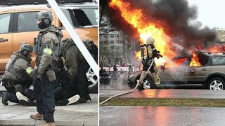 Tre poliser skadade efter upplopp i Linköping