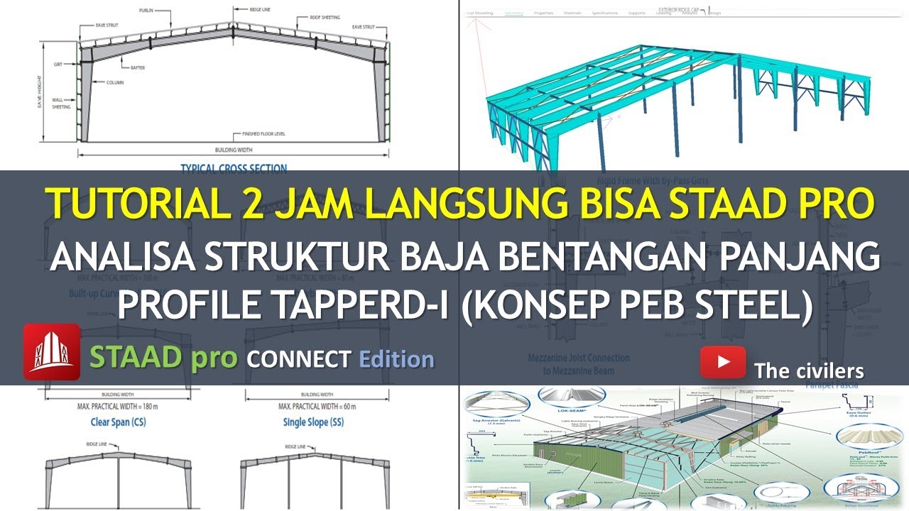 Tutorial Staad Pro - Analisa Struktur Baja Bentangan Panjang/Lebar ...