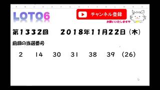 予想数字第1332回LOTO6ロト６2018年11月22日(木)HiromiTV