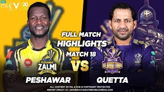 Peshawar Zalmi Vs Quetta Gladiators | Full Match Highlights | Match 18 | HBL PSL 5 | 2020 | MB1