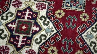 4x6 Hand Knotted traditional Kazak Rust and Ivory Traditional Armenian Rug | KZA10