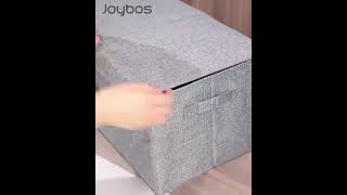 Joybos® Große faltbare Stoff-Leinen-Aufbewahrungsbox mit Deckel