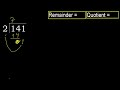 divide 141 by 2 remainder . division with 1 digit divisors . how to do