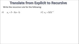 Switching between explicit and recursive