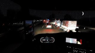 ASMR Rainy Night Drive in Germany - Euro Truck Simulator 2