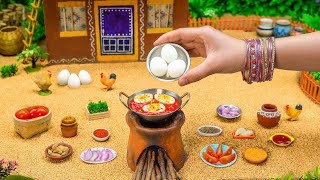 Miniature Kolhapuri Egg Curry Recipe 🍽️ Andya Cha Rassa🌶️ Kolhapuri Anda Curry 😋 Yummy Cooking