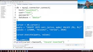 Python insert into MYSQL Database using Eclipse