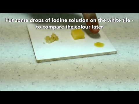 What happens when you put iodine on a potato?