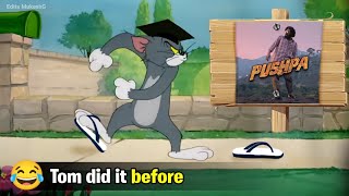 When Pushpa's walking steps performed by Tom and Jerry ~ Funny Meme ~ Edits MukeshG