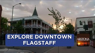 Exploring shops and restaurants in downtown Flagstaff