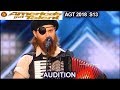 French Accent comedian accordionist Judges Took the 3 X Back America's Got Talent 2018 Audition AGT