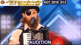 French Accent comedian accordionist Judges Took the 3 X Back America's Got Talent 2018 Audition AGT