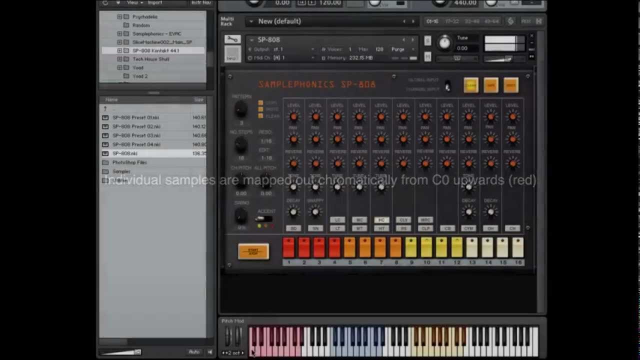 Samplephonics 808 Kontakt Sampler Instrument Overview Youtube