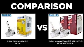 PHILIPS OEM D1S 4300K vs PHILIPS X-TREMEVISION D1S 4800K