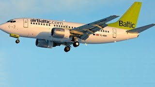 Air Baltic Arriving At Vilnius International Airport After Runway reconstruction