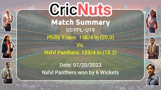 Philly Titans vs Nxlvl Panthers - 07/20/2023 - USYPL-U19-USYPL-U19