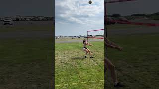 Exciting Reverse CoEd Doubles Rally at VBLI Grass Volleyball Tournament!