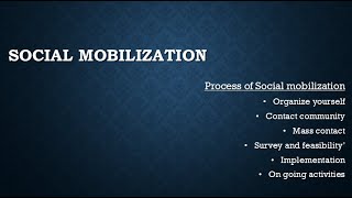 Process of Social Mobilization- Community Development- Social Work- Urdu and English