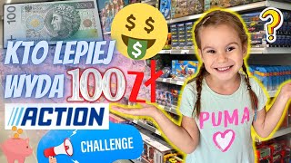 Kto lepiej wyda 100zł w Action?💰💵 Challenge Mama VS Córka❤️🤩