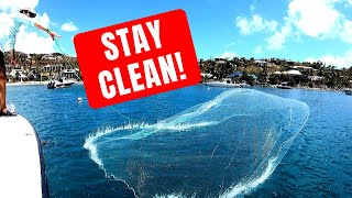 How to throw a cast net - BEST WAY - Any size, No Teeth, Stay Clean! (By Captain Cody)