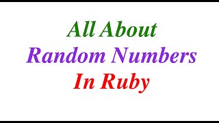Random Numbers in Ruby 2023 | Ruby | Rails
