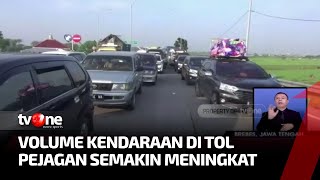 Antrian Kendaraan Pemudik Terlihat Mengular di GT Pejagan, Brebes | Kabar Pagi tvOne