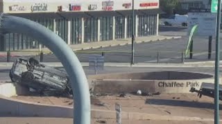 Robbery suspects crash during chase, 3 hospitalized, police say
