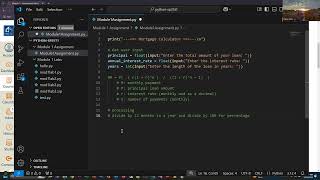 Python Programming - Module 1 Assignment - Coding a Mortgage Calculator - Spring 2025