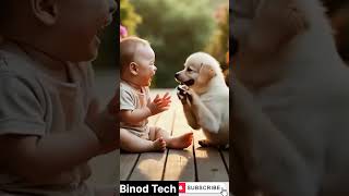 Cute baby and cute Puppy nice Bonding#youtubeshorts #ytshorts