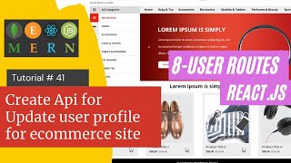 React js Tutorial # 41 | Create Api |How to Update User Profile for ecommerce site