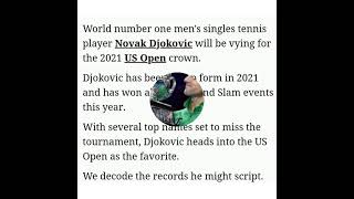 2021 US Open & Novak Djokovic