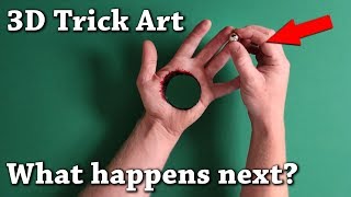 Cool 3D Trick Art - Hole in the Hand Optical Illusion!