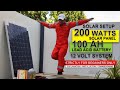 Complete DIY Solar Setup 200 Watts Panel, 100 AH Battery (Explanation, Installation & Commissioning)