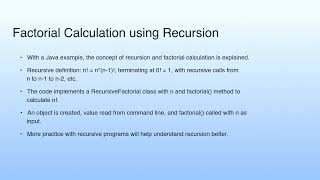 Factorial Calculation using Recursion | Lecture 11:Java Static Scope Rule