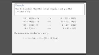 Extended Euclidean Algorithm