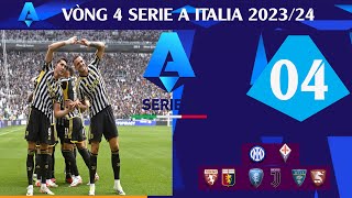 KẾT QUẢ BÓNG ĐÁ VÒNG 4 SERIE A ITALIA 2023/24 . BẢNG XẾP HẠNG INTER CÓ CHIẾN THẮNG ĐẬM
