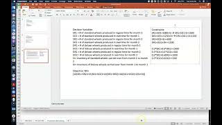 Linear Programming (Production Scheduling) Excel Solution