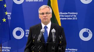 Informal ECOFIN meeting in Vilnius, 14 September. Statement by Minister Rimantas Šadžius