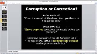 Jewish Corruption of Scripture: Psalm 110:3