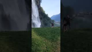 Chasing waterfalls in #Switzerland 😍💦 Tag someone you’d go here with! #shorts #youtubeshorts