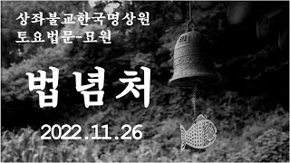 토요법문(법념처) 2022.11.26