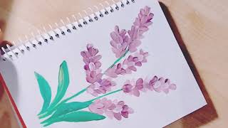 Lavender Gouache color painting | flower art #satisfying #trending #painting #lavender #flowerart