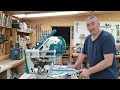 unboxing makita dls110z mitre saw and set up woodworking video review