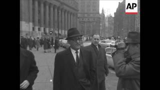 Sam Giancana leaves court after appearing before a federal grand jury probing activities of Joseph B